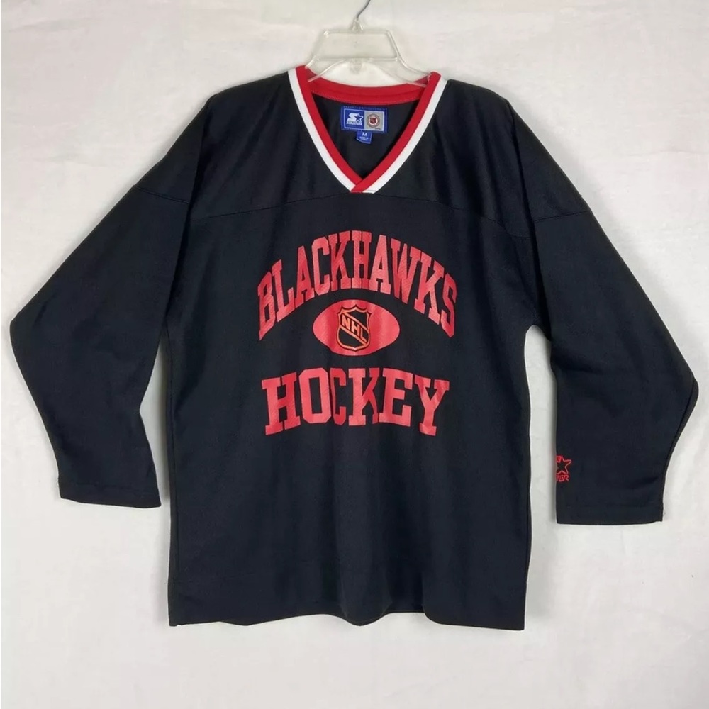 Vintage 90s Starter NHL Chicago Blackhawks Red Hockey Jersey Mens L Sewn